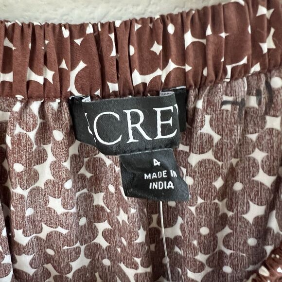 J. Crew Drop-waist cotton poplin mini dress in mocha floral Women’s Size 4 - Picture 6 of 13